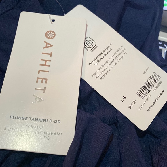 💙 Athleta Plunge Tankini Top D-DD // Dress Blue - Picture 4 of 8
